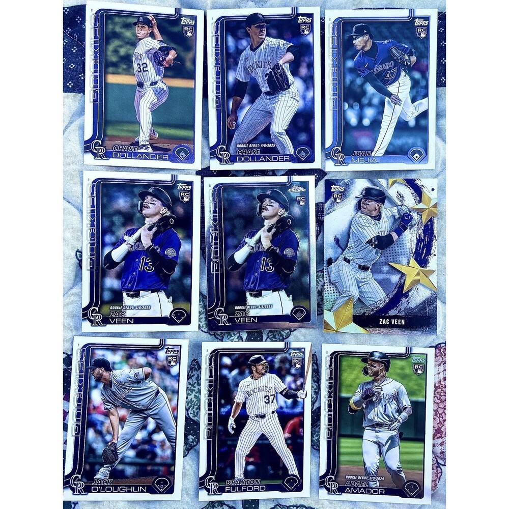 Topps Rockies Rookie Lot (9) Dollander Veen Chrome RC Amador Fulford